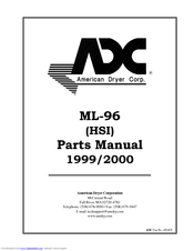 American Dryer Corp. ML-96 Parts Manual