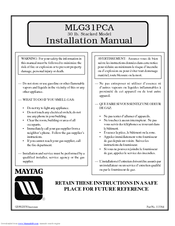 Maytag MLG31PCA Installation Manual