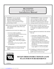 Maytag MLG32PD3 Installation Manual