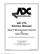 American Dryer Corp. Phase 5 Microprocessor AD-170 Service Manual