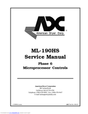 American Dryer Corp. Phase 6 Microprocessor Controls ML-190HS Service Manual