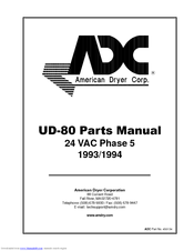 American Dryer Corp. UD-80 Parts Manual