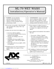 American Dryer Corp. Wet Wash ML-79 Installation & Operator's Manual