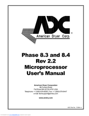 American Dryer Corp. Microprocessor Phase 8.3 User Manual
