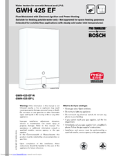 Bosch GWH-425-EF-N User Manual