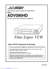 American Dynamics ADV096HD Installation And Operation Manual