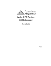 American Megatrends Apollo III PCI Pentium User Manual