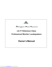 Abbingdon Music Research Reference Class Proffessional Monitor LS-77 Owner's Manual