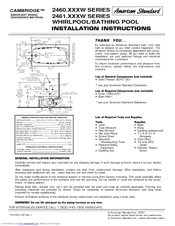American Standard CAMBRIDGE 2461.XXXW SERIES Installation Instructions Manual