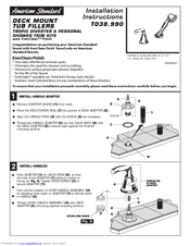American Standard Deck Mount Tub Fillers T038.990 Installation Instructions