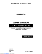 American Standard AHUMD200A Owner's Manual