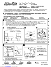 American Standard Baby Devoro 2315 Installation Instructions