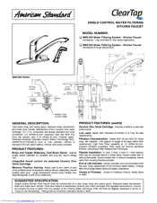 American Standard ClearTap 4665.000 Specification Sheet