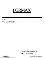 Formax Formax FD 572 Operator's Manual