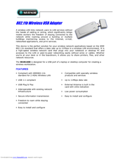 Abocom 802.11b Wireless USB Adapter S WUB1600 Specification Sheet