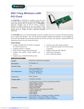 Abocom 802.11b/g Wireless LAN PCI Card WPG2500 Specifications