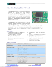 Abocom 802.11b/g Wireless Mini PCI Card WM2504 Specification Sheet