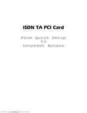Abocom ISDN TA PCI Card PI128 Quick Setup Manual