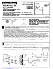 American Standard TownSquare Accessories 2555.050 Installation Instructions
