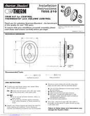 American Standard Ceratherm T050.210 Installation Instructions Manual