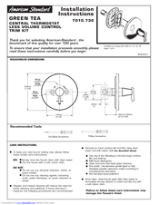 American Standard T010.730 Installation Instructions Manual