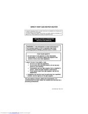 American Water Heater DIRECT VENT GAS WATER HEATER Installation And Operating Instruction Manual