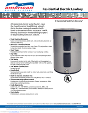 American Water Heater NRESS00408 Specification Sheet