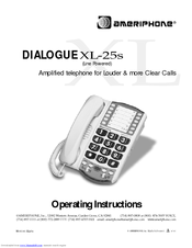 Ameriphone DIALOGUE XL-25S Operating Instructions Manual