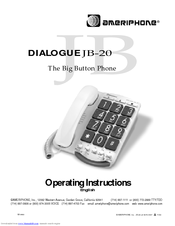 Ameriphone Dialogue JB-20 Operating Instructions Manual