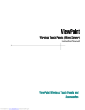AMX ViewPoint Wireless Touch Panels Instruction Manual