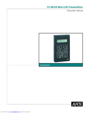 AMX Mini-LCD Transmitter TX-MLCD Instruction Manual