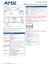 Amx Power Controller PC1 Installation Manual