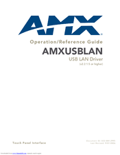 Amx USB LAN Driver AMXUSBLAN Operation/Reference Manual