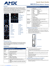 Amx Mio R-3 Quick Start Manual