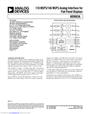 Analog Devices AD9883A Specification Sheet