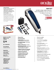Andis Haircutting Kit RAC 60110 Specification Sheet