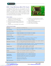 Abocom WMG2502 Specification Sheet