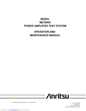 Anritsu ME7840A Operation And Maintenance Manual