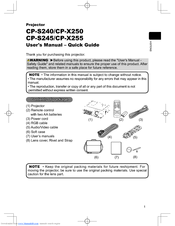 Hitachi CP-X250W User Manual