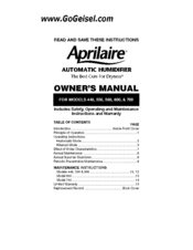 Aprilaire Boardz Freestyle Frenzy Owner's Manual