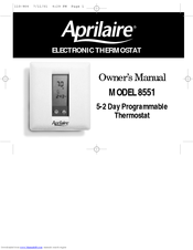 Aprilaire 8551 Owner's Manual