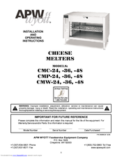 APW Wyott CMP-24 Installation And Operating Instructions Manual