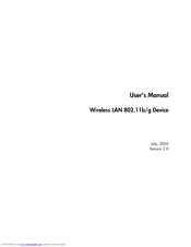 HP Wireless LAN 802.11b/g Device WN4501F User Manual