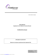 FieldServer Fike Cheetah FS-8700-48 Driver Manual