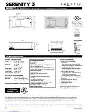 Aquatic Serenity 3 Specification Sheet