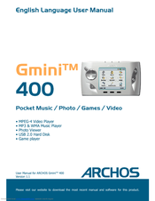 Archos Gmini 400 User Manual
