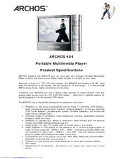 Archos 404 Product Specifications
