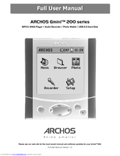 Archos Gmini200 User Manual