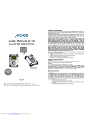 Archos ARCHOS VIDEO AV140 Quick Start Manual