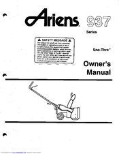 Ariens SNO-THRO 937004 Owner's Manual